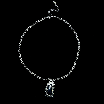 Black Tourmaline Fang Pendant  - Schwarzer Turmalin Spikes Anhänger