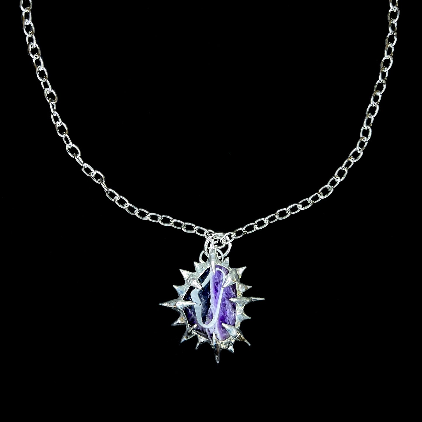 Celestial Chevron Amethyst Pendant – Amethyst Halskette