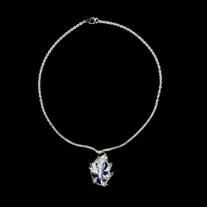 Dragon Scale Amethyst Pendant - Amethyst Spiked Necklace