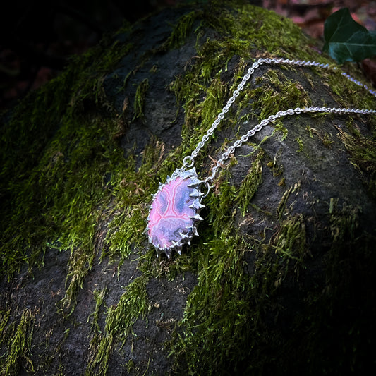 Rhodochrosite Spike Pendant - Rhodochrosit Halskette