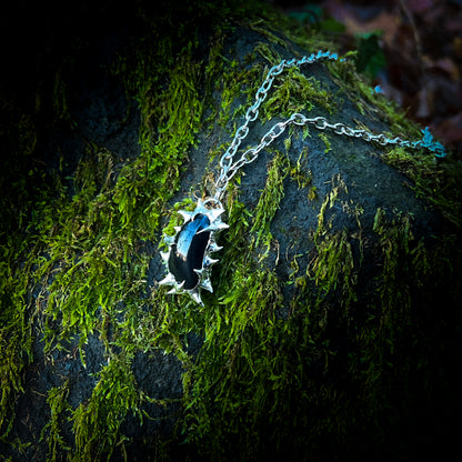 Black Tourmaline Fang Pendant  - Schwarzer Turmalin Spikes Anhänger