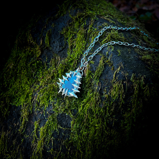 Nightshard Snowflake Obsidian Pendant - Schneeflockenobsidian Kette