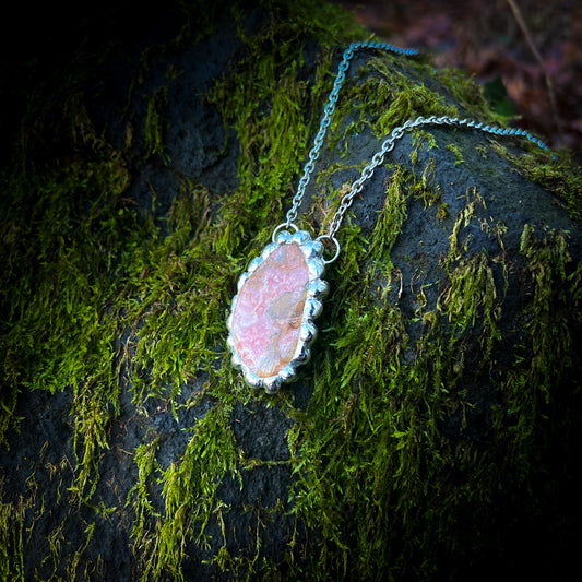 Fairy Bubble Pendant – Rhodochrosite Necklace