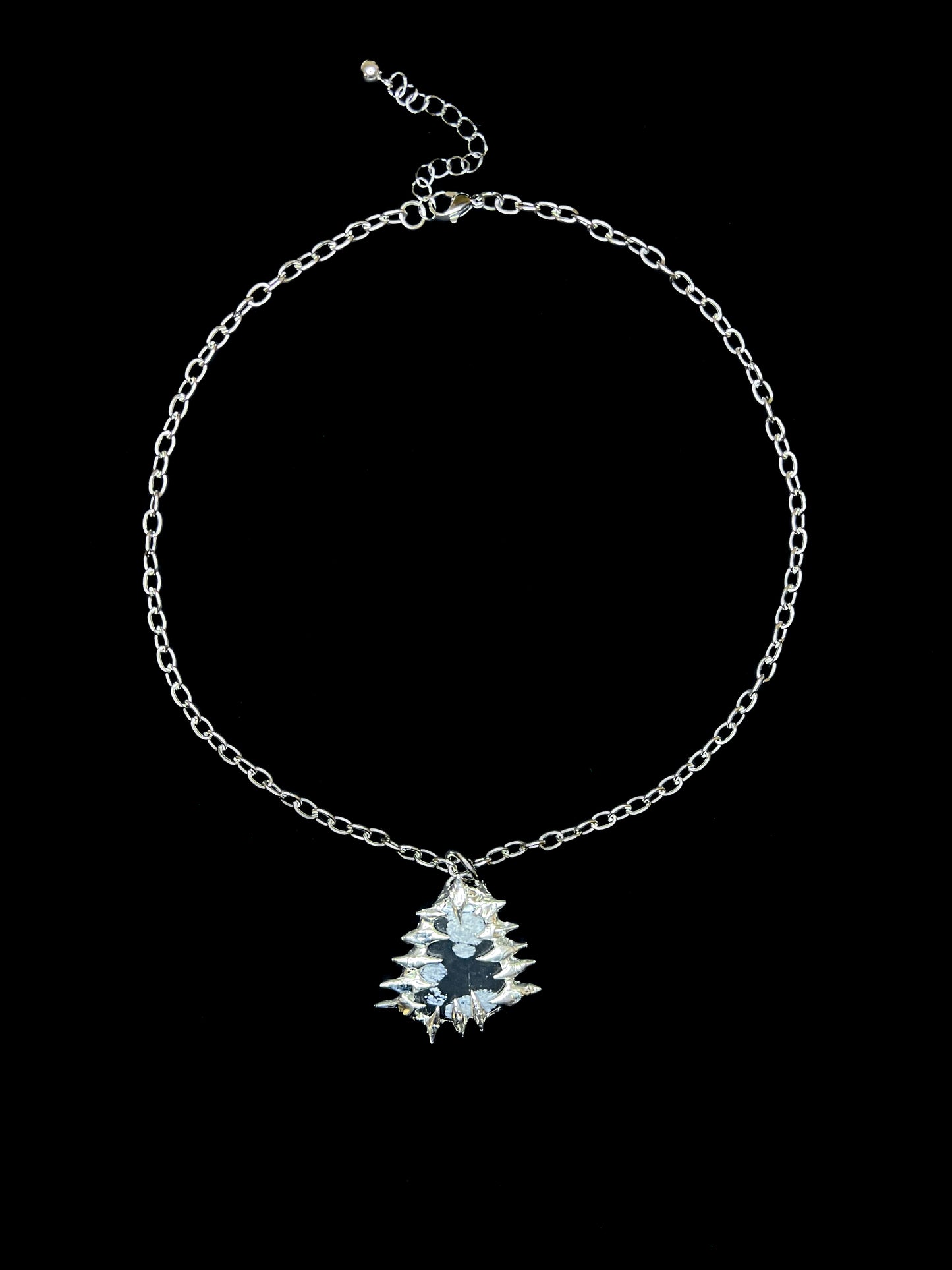 Nightshard Snowflake Obsidian Pendant - Schneeflockenobsidian Kette