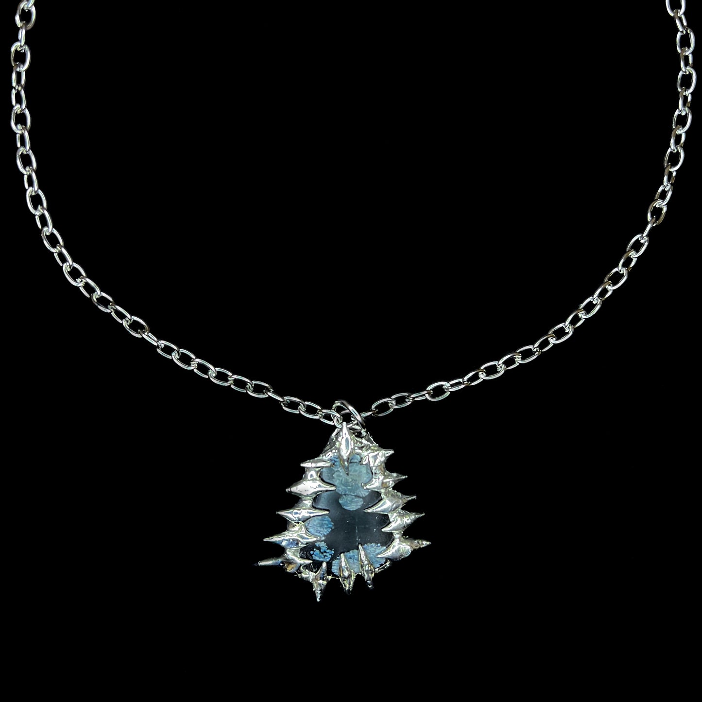 Nightshard Snowflake Obsidian Pendant - Schneeflockenobsidian Kette