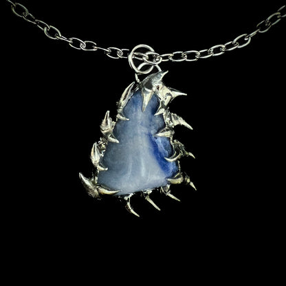 Sodalith Spike Encased Pendant - Sodalith Halskette